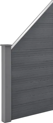 Obrázek produktu pro WPC zahradní plot Skloněný prvek Soukromí Screen Windbreak Lamelový plot Grey [neu.holz]