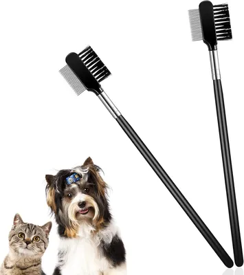 Produktbild von Augenreinigungskamm für Hunde, doppelseitig, 2 Stück, zur Entfernung von Tränenflecken