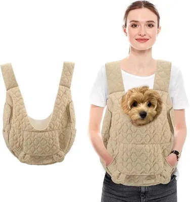 Obrázok produktu pre Batoh pre psov a mačky – cestovný a turistický batoh s ventilačnými otvormi – pre malé a stredné domáce zvieratá – ľahký a pohodlný – farba: khaki