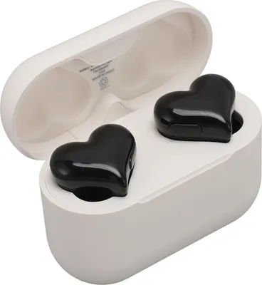 Obrázok produktu pre Bezdrôtové slúchadlá do uší v tvare srdca HIFI stereo zvuk Vodotesné Bluetooth 5.3 slúchadlá s nabíjacím puzdrom pre dievčatá a ženy Čierne