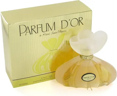 A perfume bottle and its box are displayed on a white background.