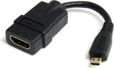 Zdjęcie produktu dla StarTech.com HDADFM5IN, 0,127 m, HDMI Typu A (Standard), HDMI Typu D (Micro), Kompatybilność 3D, Audio Return Channel (ARC), Czarny