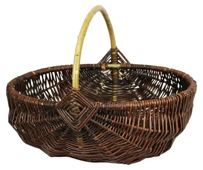 Image de Panier de jardin en osier, couleur naturelle, dimensions 37 x 23, hauteur 16/26 cm