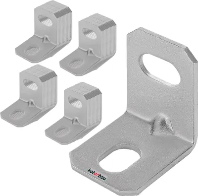 Produktbild von KOTARBAU® 50er Set Verstellwinkel 25 x 25 x 18 mm Einfassungswinkel Winkelverbinder Eurowinkel Langloch Regulieröffnung Sicke Holzverbinder Montagewinkel