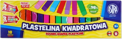 Produktbild von Knetmasse quadratisch 18 Farben NEON PASTEL Astra
