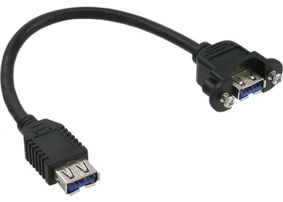 Productafbeelding van InLine® 33445F USB 3.0 adapterkabel, type A (vrouwelijke connector) naar inbouwconnector type A, 0,2 meter