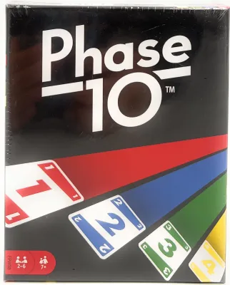 Zdjęcie produktu dla Gra karciana Mattel Games Phase 10 dla rodziny, wersja niemiecka, od twórców UNO, przypominająca remika, idealna jako gra dla dzieci, gra podróżna lub gra dla dorosłych, dla 2-6 graczy, FPW38