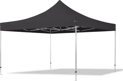 Produktbild von TOOLPORT 4x4m Aluminium Faltpavillon, ohne Seitenteile, schwarz