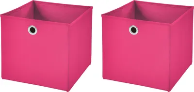 Produktbild von 2 Stück Pink Faltbox 28 x 28 x 28 cm  Aufbewahrungsbox faltbar