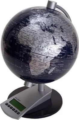 Produktbild von Stellanova Welt-Zeit Globus schwarz 20cm