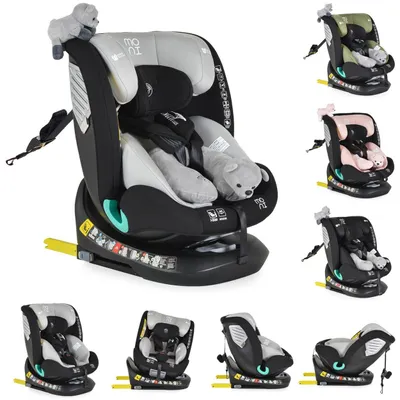 Obrázek produktu pro Dětská autosedačka Moni Serengeti i-Size (40-150 cm) Isofix, plyšová hračka, polštářek pod krk šedá