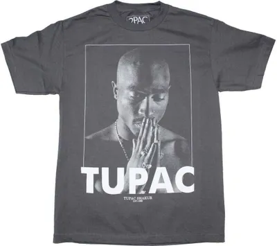 Produktbild von Tupac Shakur - "Praying" T-Shirt für Herren/Damen Uni RO6249 (M) (Anthrazit)