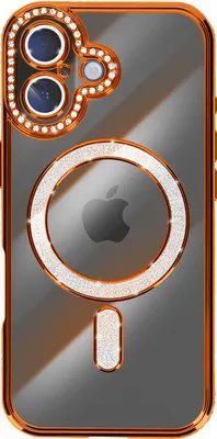 Produktbild von Avizar, Hülle iPhone 17 MagSafe-kompatibel mit Strass-Rand, Orange