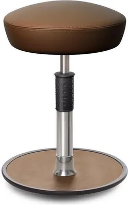 Produktbild von Sitz- Stehhocker Free Regular Hutsitz Boxmark Leder Braun chrom /Natur.