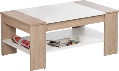 Produktbild von Couchtisch mit Schubkasten Wohnzimmertisch Kaffeetisch Sofatisch, Farbe:Sonoma Eiche