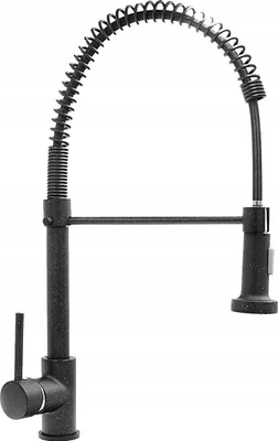 Produktbild von Granitan | RHEA II - Küchenarmatur - Ausziehbarer Auslauf - 360° schwenkbar - Schwarz - Messing - Keramikkopf