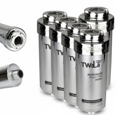 Produktbild von 5x TWaLa Duschfilter Chrom Wasserfilter gegen Kalk/Chlor Shower filter AWF-SWR-P-ANM-M