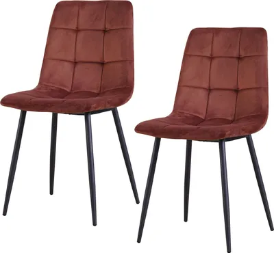 Produktbild von Mesa Stuhl 2er Set, Modern, Samt mit Ziernähten, 44,5x53x86,5 cm, 120 kg Belastbarkeit