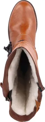 Produktbild von Rieker Damen Stiefel Langschaft Blockabsatz Zierreißverschluss Kordeln Z4758, Größe:37 EU, Farbe:Braun