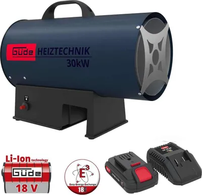 Produktbild von Güde Akku Gasheizgebläse GH 18 - 30 KW mit Akku 2.0 Ah & Scnell Ladegerät 3 A