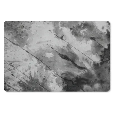 Produktbild von MuchoWow® Schreibtischunterlage Aquarell - Grau - Abstrakt 60x40 cm - XXL Mauspad - Großes Mauspad