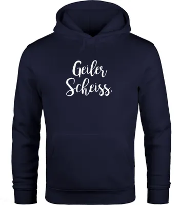 Produktbild von Hoodie Herren Spruch Geiler Scheiss Kapuzenpullover Moonworks® navy 4XL