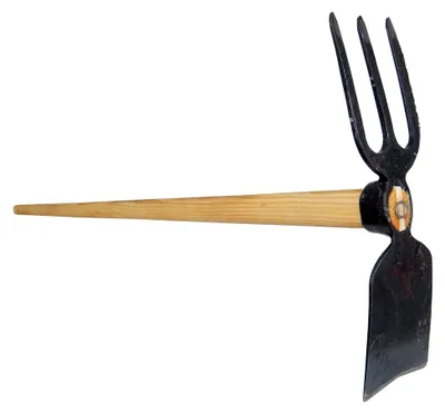 Produktbild von Gartenhacke mit breitem Blatt, 3 Zinken und Eschenstiel
