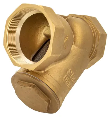 Produktbild von tecuro Schrägsitz-Schmutzfänger G 3 Zoll (DN 80) mit Edelstahlsieb 1,0 mm Maschenweite, Messing