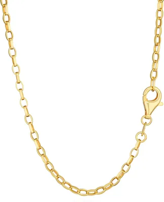 Produktbild von Edle Halskette 45cm, Erbskette oval, 925 Silber Gelbgold vergoldet, 2,1mm Breite