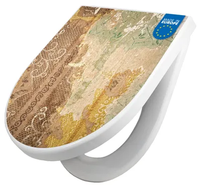 Produktbild von WC Sitz mit Absenkautomatik D Form Motiv Alte Tapeten [TDW3 12614]