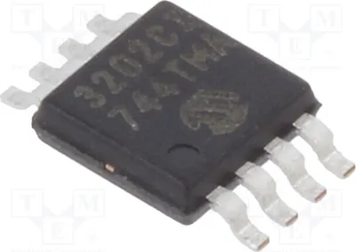 Produktbild von 1x A/D Wandler Kanäle: 2 100ksps 12bit 2,7÷5,5V   MCP3202-CI/MS A/D-Wandler - Integriert