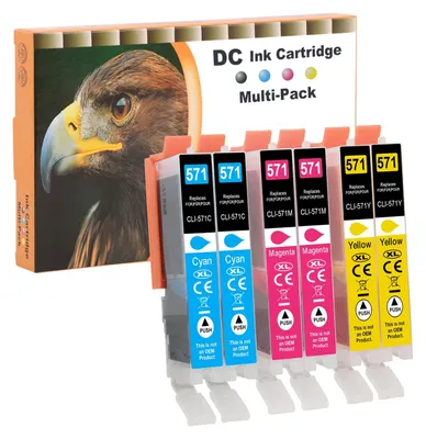 Produktbild von D&C 6X Druckerpatronen Kompatibel für Canon PGI-570 CLI-571 für Canon PIXMA MG5752 MG5753 MG6800 MG6850 MG6851 MG6852 MG6853 MG7700 MG7750 MG7751 MG7752 MG7753 TS5050 TS5051 TS5053 TS5055 TS6050