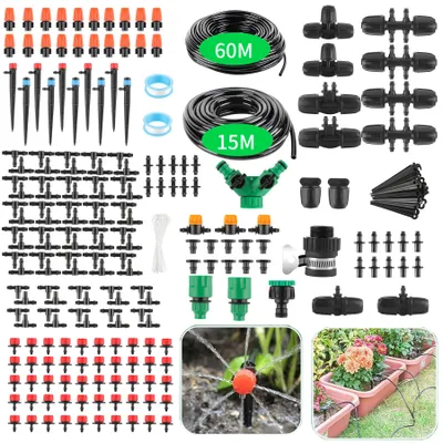 Produktbild von Bewässerungs System 315PCS Garten Bewässerung Kit,60M+15M Bewässerungsrohre, Tröpfchenbewässerung Sprühbewässerung Kühlsystem für Landschaft Gewächsh