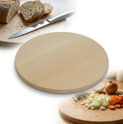 Obrázek produktu pro Kulaté dřevěné prkénko 25 cm na krájení pizzy, sýra, občerstvení, bukové dřevo