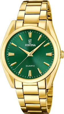 Produktbild von Festina Damen Uhr, Grünes Ziffernblatt, Quarz, Edelstahl, F20640/B