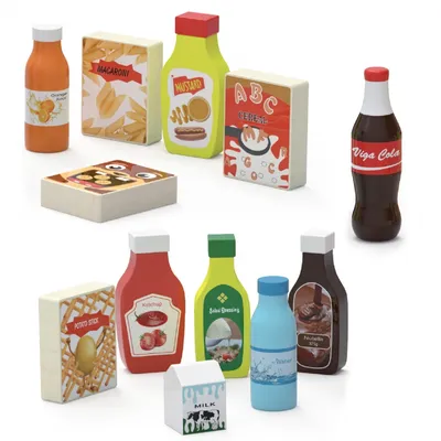 Zdjęcie produktu dla VIGA Drewniany zestaw przekąsek i napojów z 12 artykułami spożywczymi