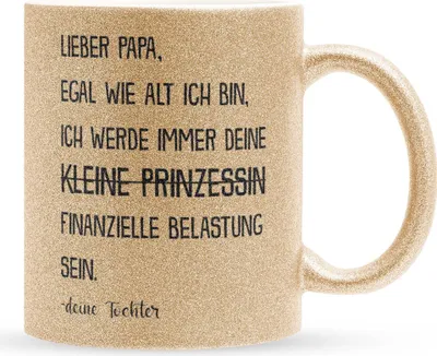 Produktbild von 22Feels Glitzertasse Gold Papa Geschenk von Tochter Vatertag Vater Geburtstag Weihnachten Herrentag Kaffeetasse Männer Haferl Geschenkidee Bürotasse