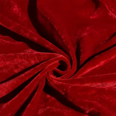 Image de Tissu en velours au mètre, idéal pour la couture et la tapisserie, de couleur rouge vif