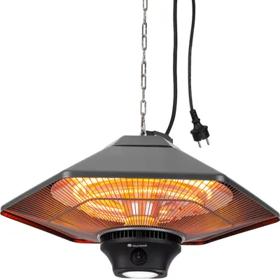 Produktbild von Blumfeldt Heizstrahler für die Terrasse, Infrarot Heizstrahler Elektrisch, IP34 Infrarot-Heizstrahler für den Wintergarten & Aussenbereich, 3 Temperatur Terrassenheizstrahler mit Fernbedienung & LED