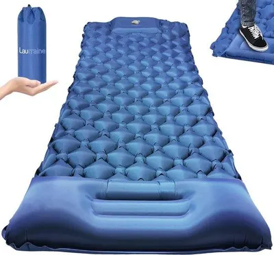 Image de Matelas de camping ultra-léger - Bleu - De voyage - Portable - Imperméable - Pliable