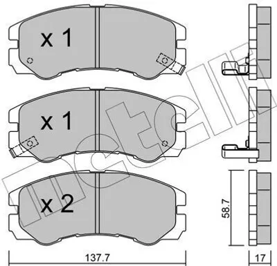 Produktbild von METELLI Bremsbeläge Satz Vorne Bremsklötze für OPEL Frontera B SUV (U99) 22-0357-0