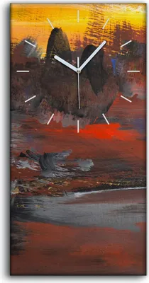 Produktbild von Wandbild Leinwand Bilder mit Uhr Geräuschlos 30x60 Ölgemälde Abstrakte Kunst - weiße Hände