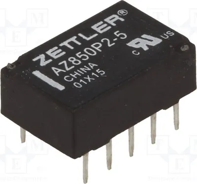 Obrázok produktu pre 1x Relé: elektromagnetické. Spojnica: 5 V DC, 0,5 A / 125 V AC, 1 A. Typ: AZ850P2-5. Elektromagnetické relé