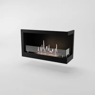 Produktbild von GLOW FIRE Ethanol Kamin Einsatz 'Corner ' | Ethanolkamineinsatz mit 3 Std. Brenndauer und 2 KW Heizleistung | BxHxT: 81x46x30 cm