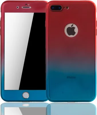 Produktbild von Handyhülle Schutzhülle für Apple iPhone 8 Plus Full Case Cover Displayschutz 360 Blau