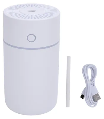 Obrázok produktu pre Zvlhčovač vzduchu s farebnými svetlami, napájaný cez USB, 250 ml, automatické vypnutie, stolný, pre domácnosť, auto, kanceláriu, izbové rastliny