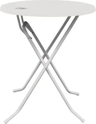 Produktbild von Dubai runder klappbarer Stehtisch Metall weiß 70cm