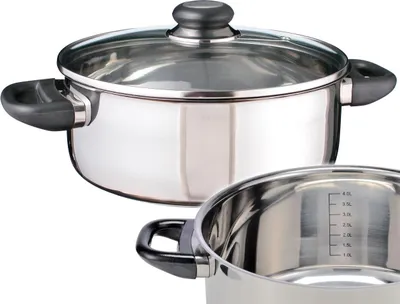 Produktbild von HAUSHALT INTERNATIONAL SYLT 21302 Kochtopf inkl. Deckel, Edelstahl, 24 cm Durchmesser, Induktionsherd-geeignet