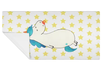 Produktbild von Mr. & Mrs. Panda Handtuch Einhorn Schnuller - Weiß - Geschenk, frottee, Mama, 50x100, Unicorn, Flauschtuch, baumwolle, Mutter, 100x50, Geburtstag, Einhörner