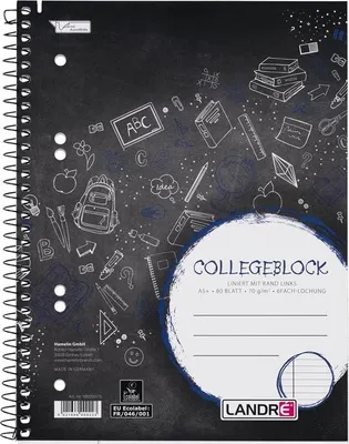 Obrázok produktu pre LANDR Collegeblock "College" DIN A5, liniert, 80 Blatt